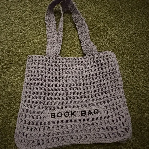 Chic Lavender Summer Crochet Tote Book Bag - Picture 2 of 6